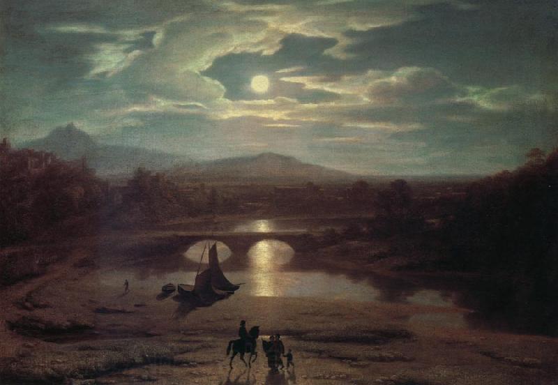 Washington Allston Moonlit Landscape Spain oil painting art